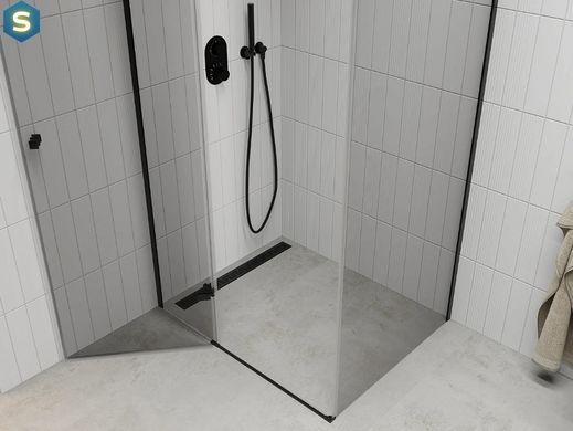 Душова кабіна Mexen Roma 90x80 black MEX-854-090-080-70-00, Черный матовый, Універсальна, чорний матовий