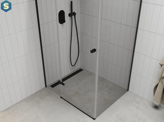 Душова кабіна Mexen Roma 90x80 black MEX-854-090-080-70-00, Черный матовый, Універсальна, чорний матовий