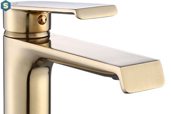 Змішувач для умивальника Rea Hass низький brushed gold REA-B9969, Золотий