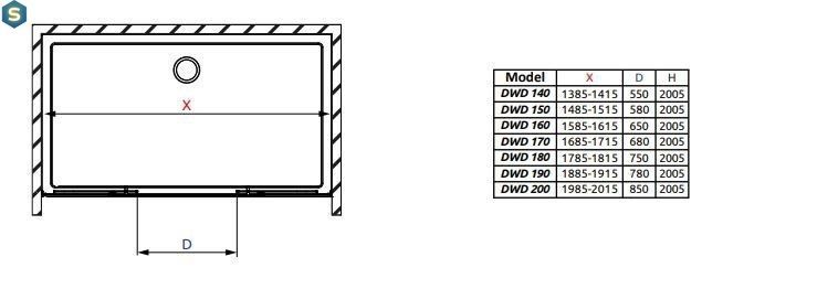 Душові двері Radaway Idea Black DWD 180 см 387128-54-01