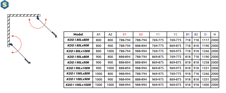 Душова кабіна Radaway Arta KDD I 80Lх80R 386060-03-01L+386060-03-01R