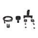 Змішувач для ванни Qtap Gemini (з душовим гарнітуром) QTGEM259GMB45684 Gunmetal Black PVD, Шліфований чорний хром