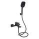 Змішувач для ванни Qtap Gemini (з душовим гарнітуром) QTGEM259GMB45684 Gunmetal Black PVD, Шліфований чорний хром