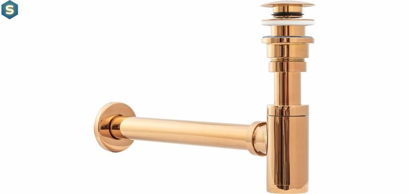 Сифон универсальный для умывальника Rea rose gold click-clack розовое золото REA-A8541, Теплый закат