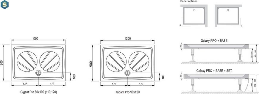 Душевой поддон Ravak Gigant Pro 120x80 XA03G401010