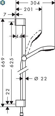 Душевой гарнитур Hansgrohe Croma Select S Multi 26560400