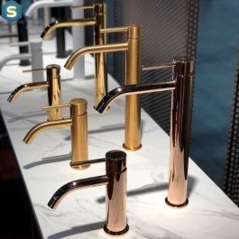 Змішувач для раковини високий Paffoni Light без донного клапана honey gold LIG081HG, Золотий
