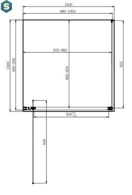Душова кабіна Dusel DL198 + DL196 Chrome 1000x1000x1900, Хром, прозорий, хром, 100x100