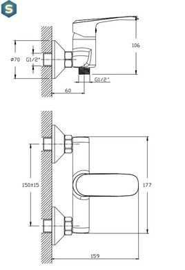 Змішувач для душу Koller Pool Aqua хром AQ0400, Хром