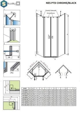 Душова кабіна Radaway Nes PTD 100x100х200 10051000-01-01 + 10051100-01-01