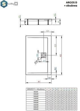 Душовий піддон Radaway Argos D 140x90 4ADN914-02