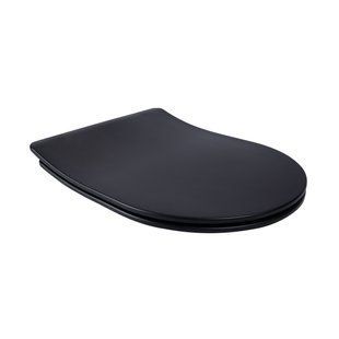 Сидіння для унітаза Qtap (Robin, Scorpio) з мікроліфтом Slim QT99U184UF450MB, Черный матовый