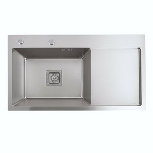 Кухонная мойка Platinum Handmade 780x430x220 L нержавейка (квадратный сифон, 3.0/1.0), Нержавеющая сталь