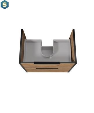 Тумба Мойдодир під стільницю Line Craft 70-А дуб крафт/чорна, Дуб