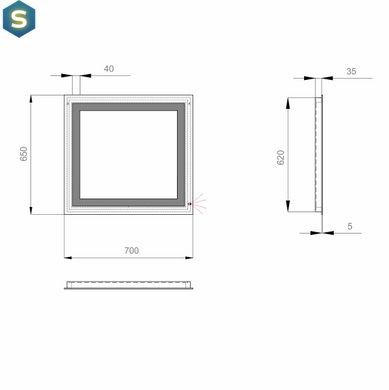 Дзеркало Sanwerk Лава "Квадра" 70x65 ZL0000160