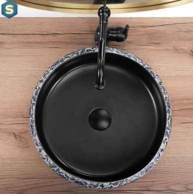 Умивальник Rea Florisa black matt накладний REA-U3307, Кольоровий
