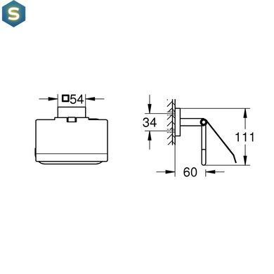 Тримач туалетного паперу Grohe QuickFix Start Cube 411022430, Черный матовый
