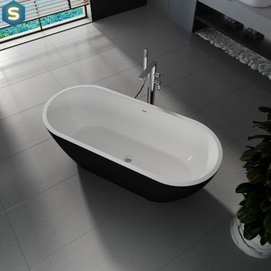 Ванна акриловая отдельностоящая Koller Pool AquaLuxe 1700x750 White/MattBlack с сифоном 0202261501, Черный матовый
