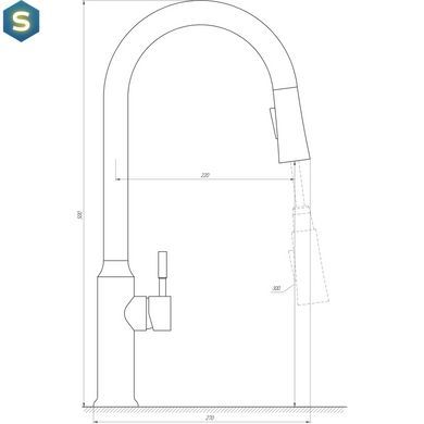 Змішувач для кухні Globus Lux Alpen SBT1-2033-GP, Графит