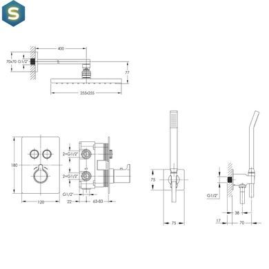 Душова система Imprese Smart Click ZMK101901219, Хром