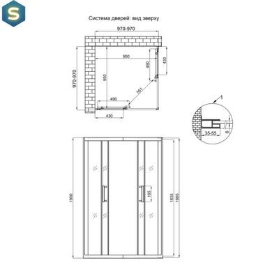 Душевая кабина Qtap Taurus CRM1011SC6 100x100 см, стекло Clear 6 мм, покрытие CalcLess без поддона, Хром, Универсальная, хром, без поддона
