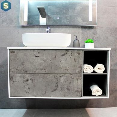 Тумба с умывальником Rexon Ombra RX99CG/100 Glossy White/Concrete Grey 19910C