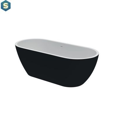 Ванна акриловая отдельностоящая Koller Pool AquaLuxe 1700x750 White/MattBlack с сифоном 0202261501, Черный матовый