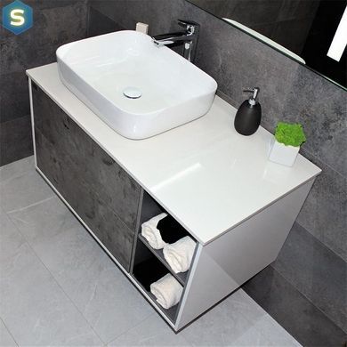 Тумба с умывальником Rexon Ombra RX99CG/100 Glossy White/Concrete Grey 19910C