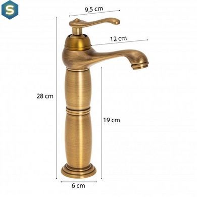 Змішувач для умивальника Yoka Marena brushed gold високий BU.MARENA-36-GLD, Золотий