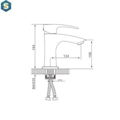Смеситель для умывальника гайка черный &Oslash;35 Gappo Jacob 1/8 G1007-66, Черный матовый