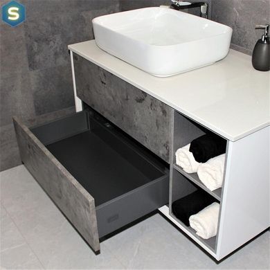 Тумба с умывальником Rexon Ombra RX99CG/100 Glossy White/Concrete Grey 19910C