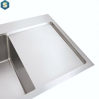 Кухонна мийка Platinum Handmade 780x430x220 L нержавійка (квадратний сифон,3.0/1.0), Нержавіюча сталь