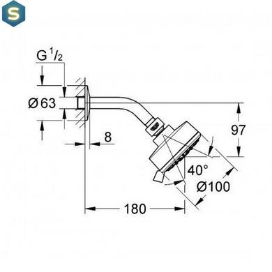 Верхній душ Grohe TEMPESTA COSMOPOLITAN 26090001