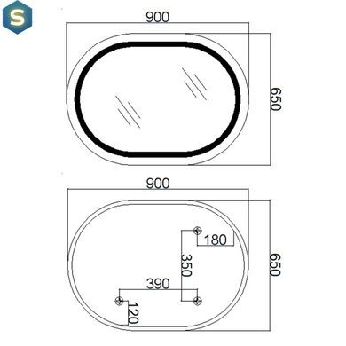 Зеркало Qtap Gemini 650х900 с LED-подсветкой Touch, с антизапотеванием, с диммером температуры цвета (3000-6500K) Reverse QT2578R6590