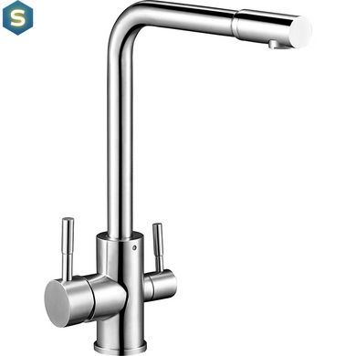 Смеситель для кухни на две воды Wezer EKO4C-01F, нержавеющая сталь, Нержавеющая сталь