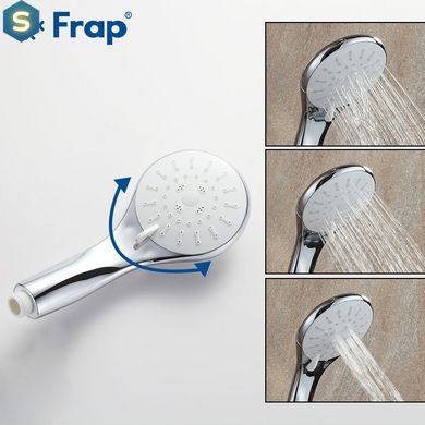 Душова система Frap F2431, поворотний вилив, лійка, білий/хром, Хром