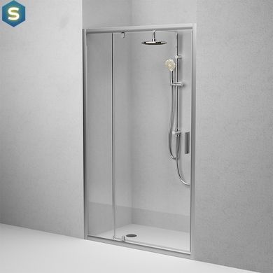 Душові двері Am.Pm Gem 120x195 см скло прозоре хром матовий W90UG-120-1P-195MT, прозорий, хром матовий