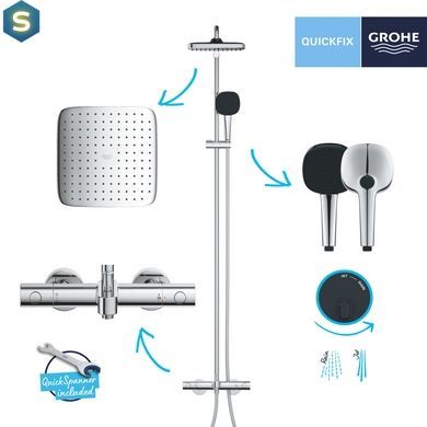 Душевая система термостатическая Grohe QuickFix Vitalio Comfort System 250 26984001, Хром