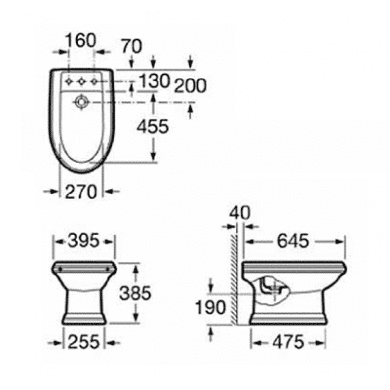Биде напольное Roca America A357490000, Белый
