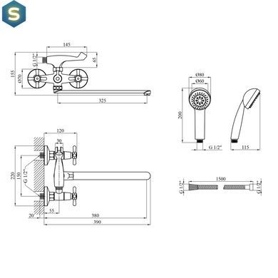 Змішувач для ванної Kroner KRP Royce - C070 CV029047, Хром