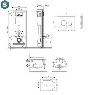 Підвісний унітаз Qtap Taurus Ultra Quiet + інсталяція Qtap Nest 4 в 1 (кругла клавіша Satin), Білий