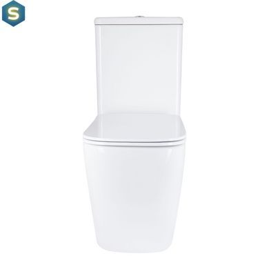 Унітаз підлоговий Qtap Stenava Rimless безобідковий з сидінням Soft-close White QT27228303W, Білий