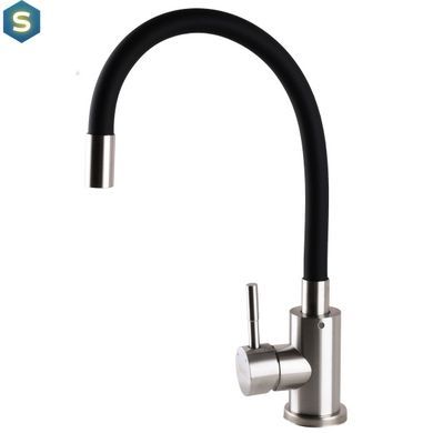 Змішувач для кухні Globus Lux Alpen SBT1-203SB, Черный матовый