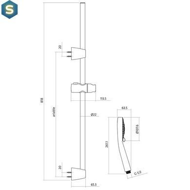 Душовий гарнітур Cersanit Neno S951-019, Хром