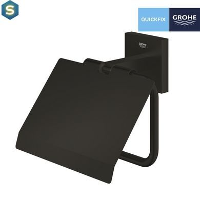 Тримач туалетного паперу Grohe QuickFix Start Cube 411022430, Черный матовый