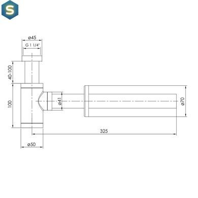 Сифон для умывальника Imprese Brenta ZMK091908600 графитовый хром