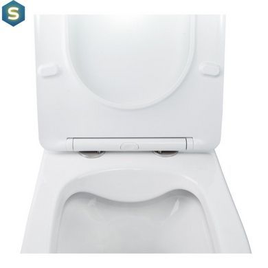 Набор Qtap инсталляция 3 в 1 Nest QT0133M425 с панелью смыва круглой QT0111M11111SAT + унитаз с сиденьем Swan QT16335178W, Белый