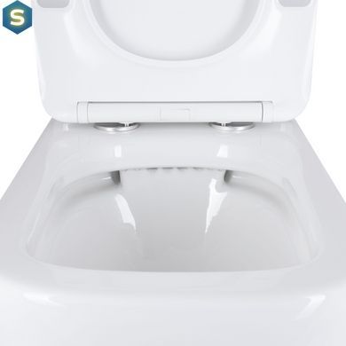 Унітаз підлоговий Qtap Stenava Rimless безобідковий з сидінням Soft-close White QT27228303W, Білий