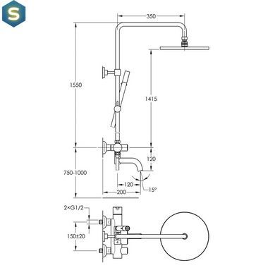 Душова система чорний Imprese Smart Click ZMK101901208, Черный матовый