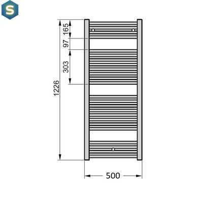 Рушникосушка електрична Zehnder Virando 1226 x 500 мм біла з проводом (AB-120-050-9016-HEC-SC), Білий, Праве, Електронний